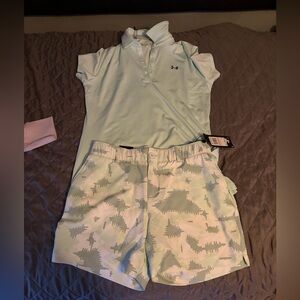 Under Armour White and Light Green Golf Outfit with tags BRAND NEW